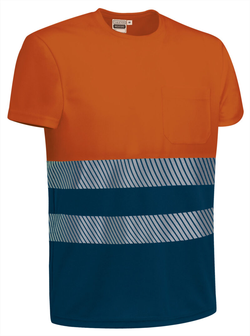 CAVAWEXNM Υψηλής ορατότητας S/S T-Shirt WEXFORD - Fluo Πορτοκαλί-Orion Μπλε σκούρο Μπλε