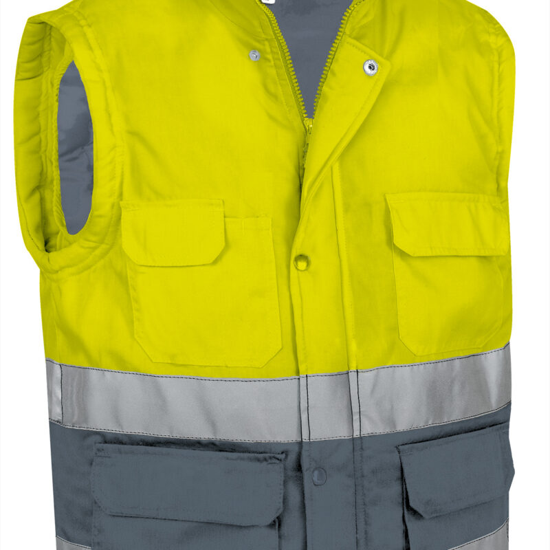 Υψηλής ορατότητας Vest BERGEN - Fluo Κίτρινο-Cement Γκρι