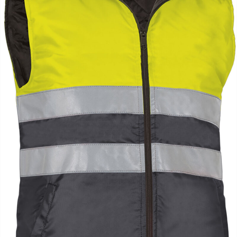 Υψηλής ορατότητας Vest HIGHWAY - Fluo Κίτρινο-Charcoal Γκρι