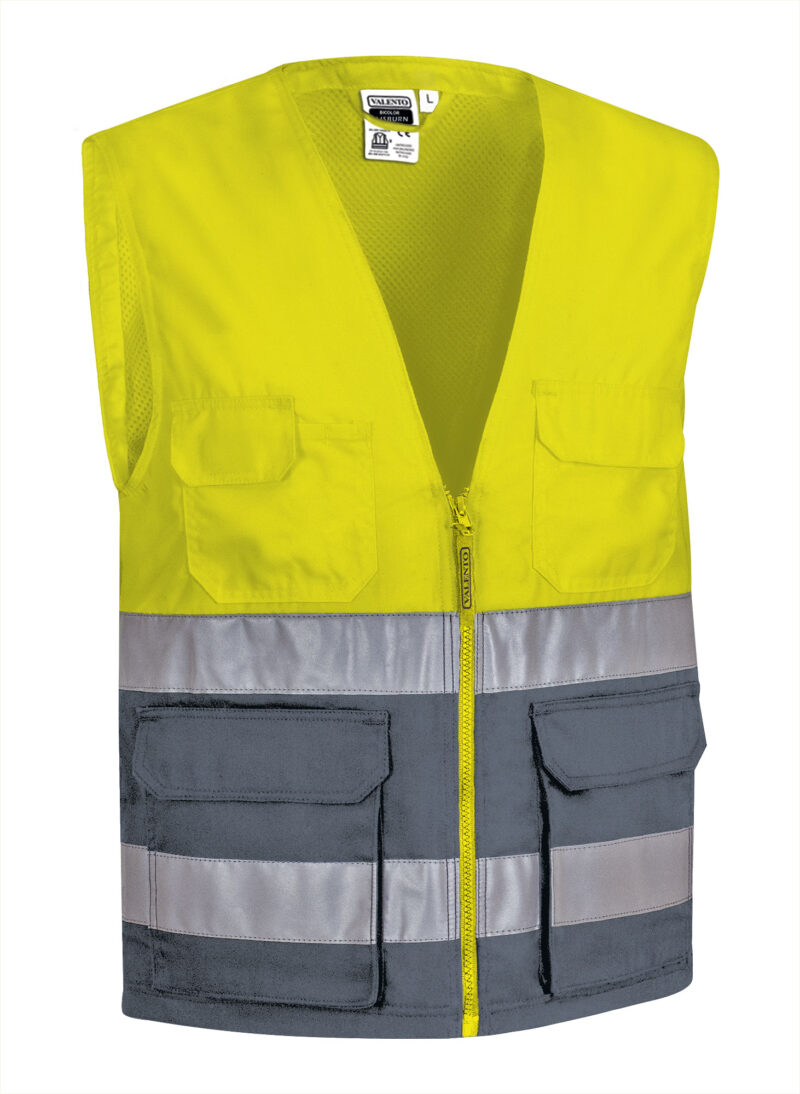 CHVALISAG Υψηλής ορατότητας Vest LISBURN - Fluo Κίτρινο-Cement Γκρι