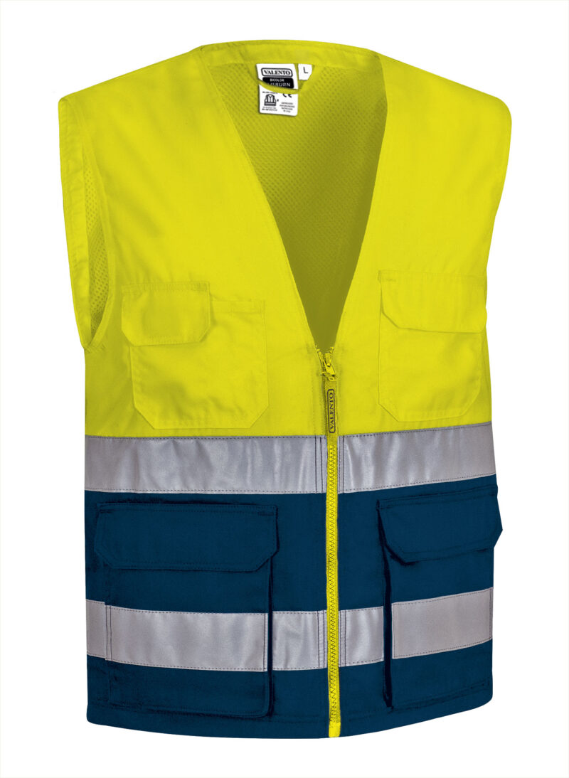 CHVALISAM Υψηλής ορατότητας Vest LISBURN - Fluo Κίτρινο-Orion Μπλε σκούρο Μπλε