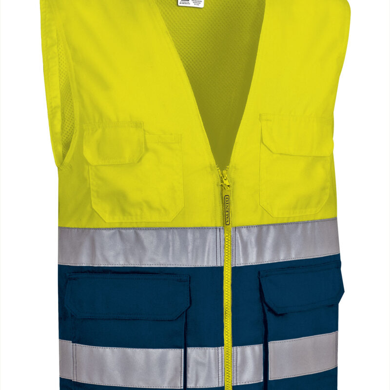 Υψηλής ορατότητας Vest LISBURN - Fluo Κίτρινο-Orion Μπλε σκούρο Μπλε
