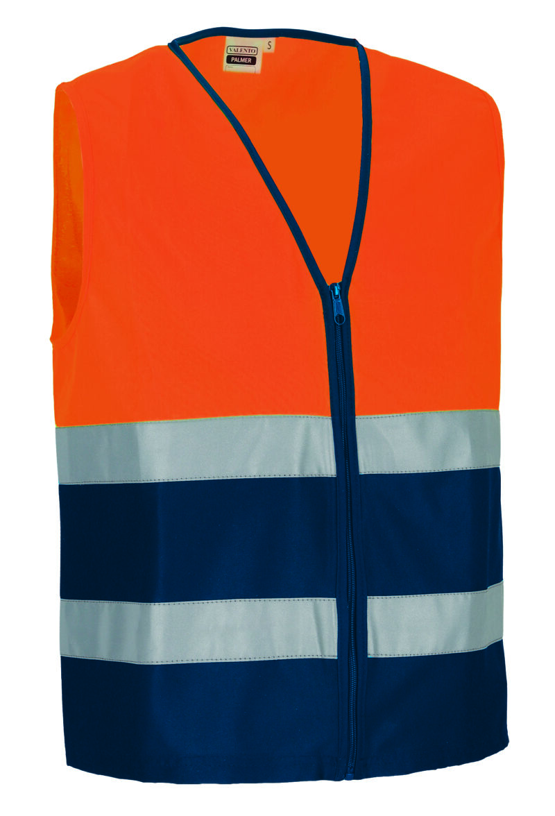 Υψηλής ορατότητας Safety Vest PALMER - Fluo Πορτοκαλί-Orion Μπλε σκούρο Μπλε