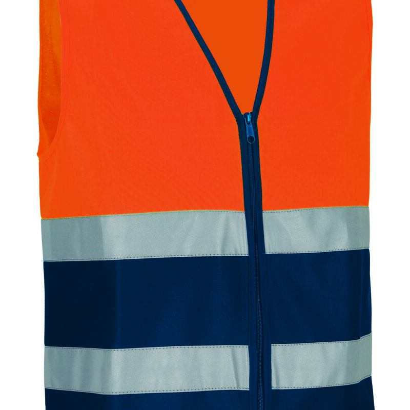 CHVAPALNM Υψηλής ορατότητας Safety Vest PALMER - Fluo Πορτοκαλί-Orion Μπλε σκούρο Μπλε
