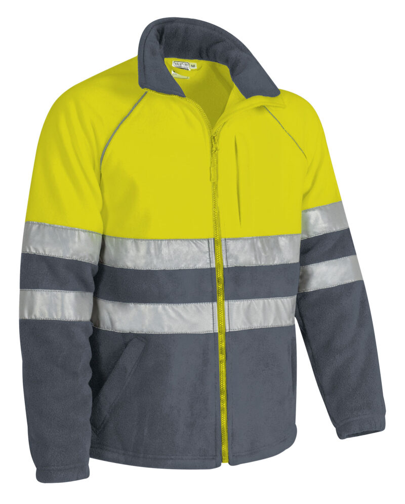 CQVAANEAG Υψηλής ορατότητας Fleece Jacket ANETO - Fluo Κίτρινο-Cement Γκρι