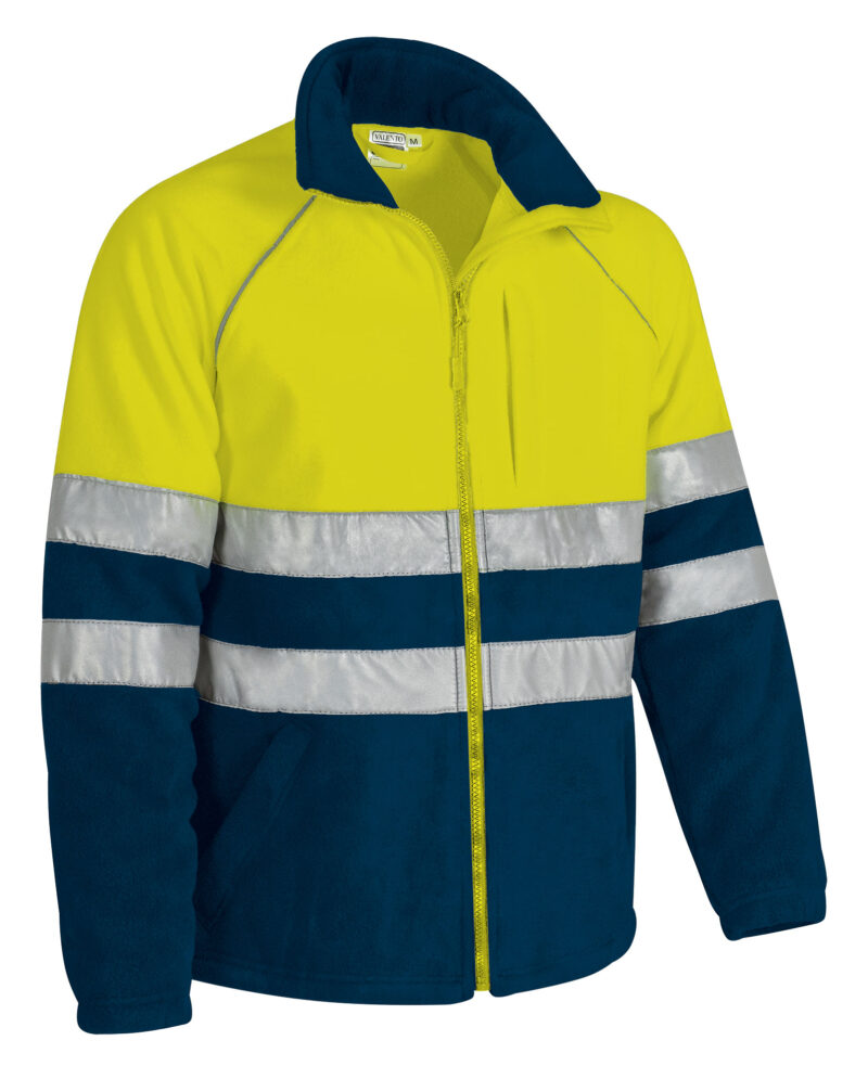 Υψηλής ορατότητας Fleece Jacket ANETO - Fluo Κίτρινο-Orion Μπλε σκούρο Μπλε