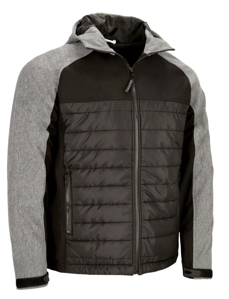 CQVABERNG Quilted Hooded Jacket BERING - Μαύρο-Anthracite