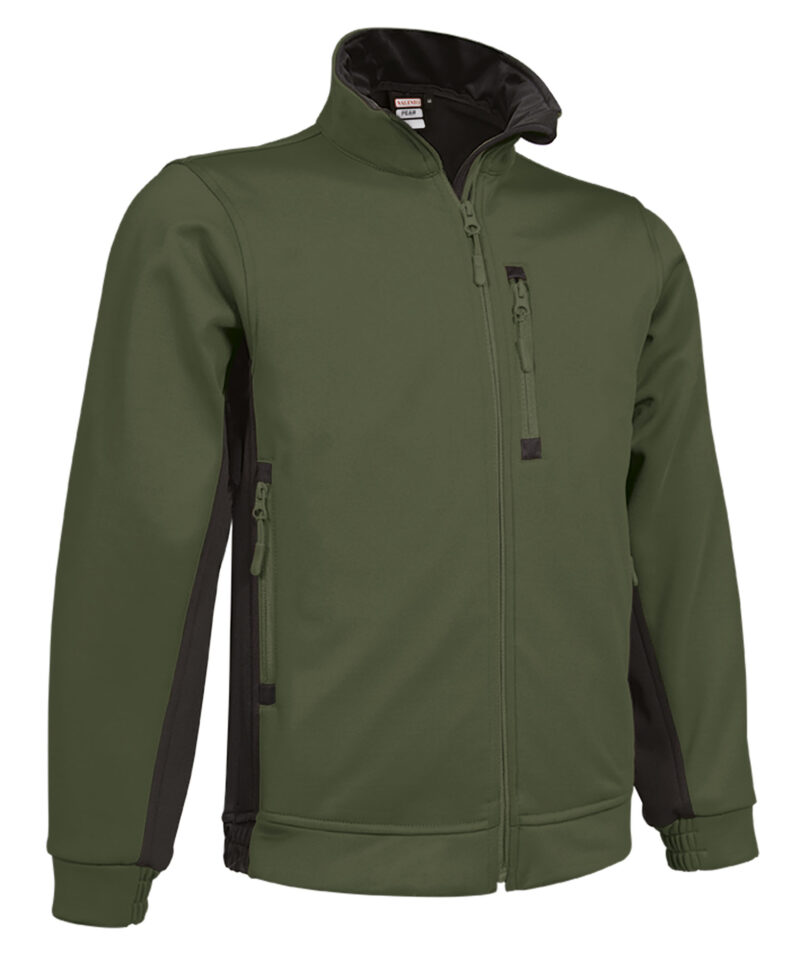 CQVAPEAKN Softshell Jacket PEAK - Χακί Πράσινο-Μαύρο