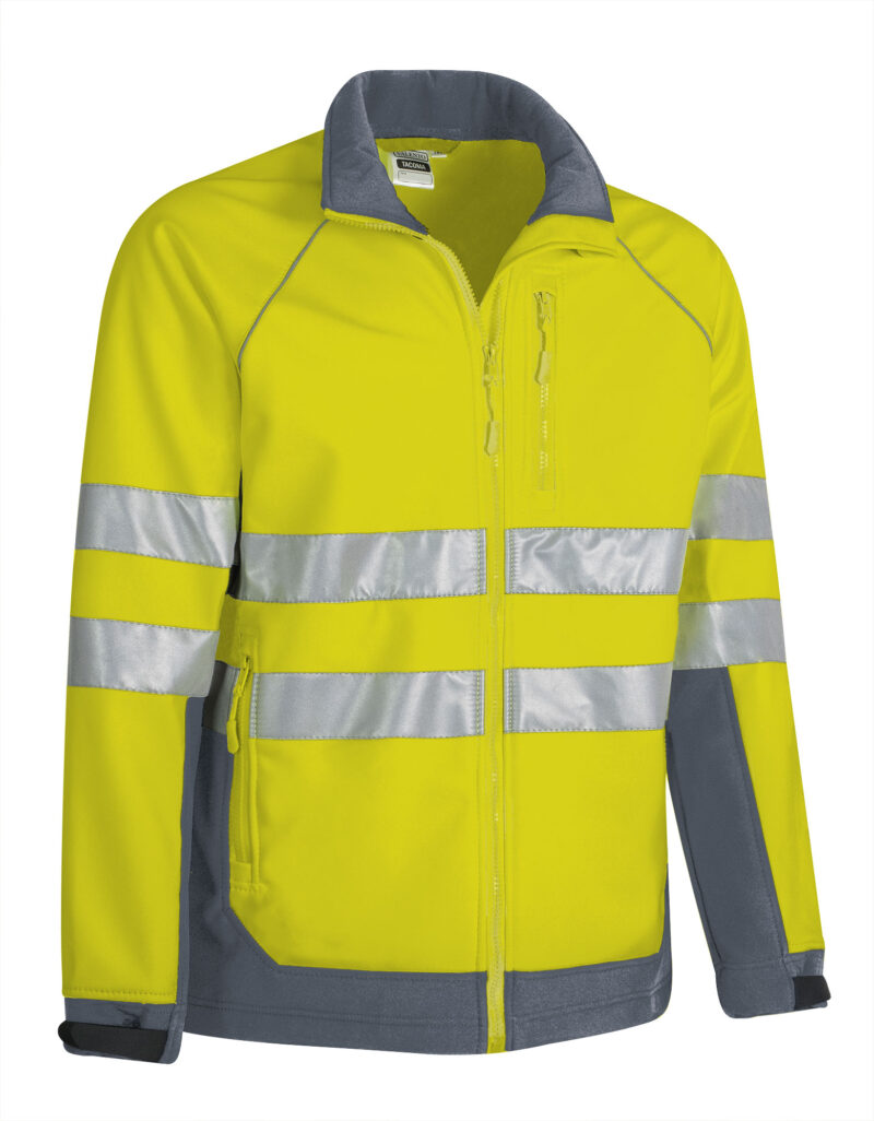 CQVATACAG Υψηλής ορατότητας Softshell Jacket TACOMA - Fluo Κίτρινο-Cement Γκρι