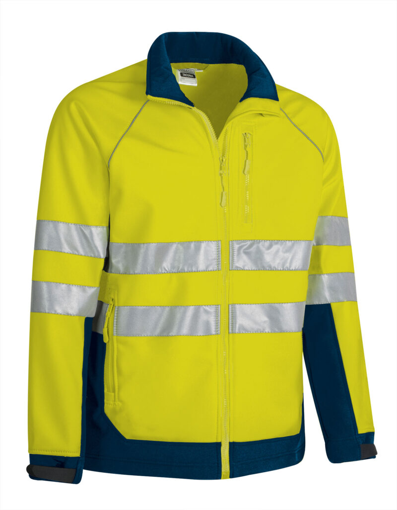 CQVATACAM Υψηλής ορατότητας Softshell Jacket TACOMA - Fluo Κίτρινο-Orion Μπλε σκούρο Μπλε