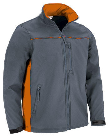 Softshell Jacket THUNDER - Cement Γκρι-Party Πορτοκαλί