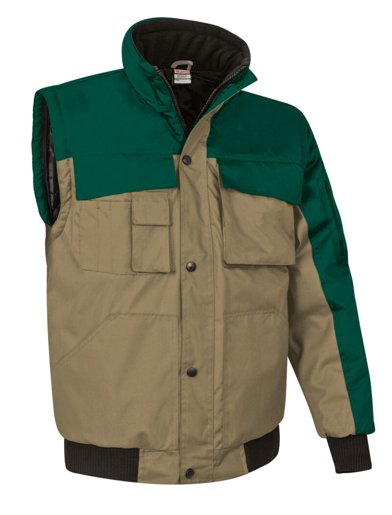 CZVASCOBM Detachable jacket SCOOT - Μπουκαλί Πράσινο-Camel Καφέ