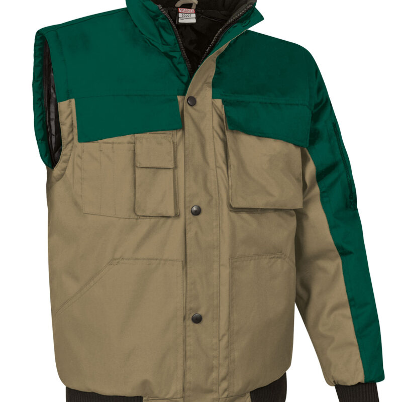 CZVASCOBM Detachable jacket SCOOT - Μπουκαλί Πράσινο-Camel Καφέ