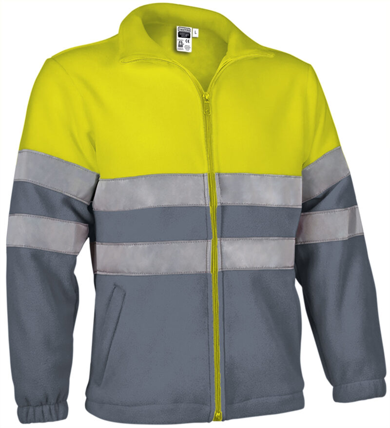 FPVAAIRAC Υψηλής ορατότητας Fleece Jacket AIRPORT - Fluo Κίτρινο-Cement Γκρι