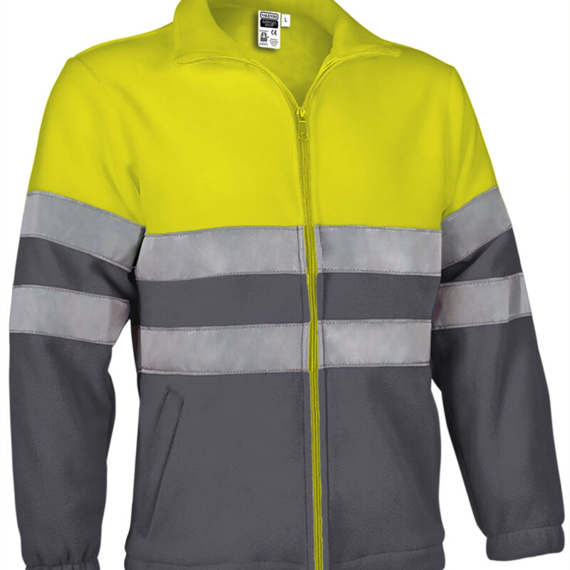 Υψηλής ορατότητας Fleece Jacket AIRPORT - Fluo Κίτρινο-Charcoal Γκρι