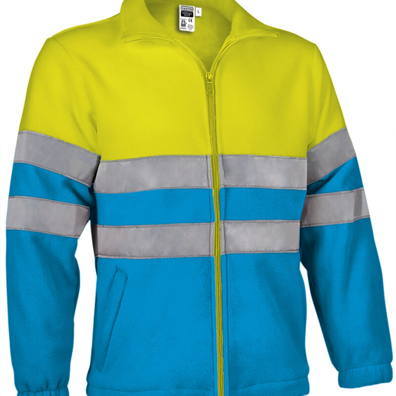 Υψηλής ορατότητας Fleece Jacket AIRPORT - Fluo Κίτρινο-Τροπικό Μπλε