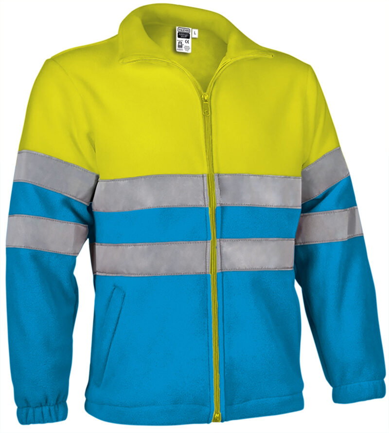 Υψηλής ορατότητας Fleece Jacket AIRPORT - Fluo Κίτρινο-Τροπικό Μπλε