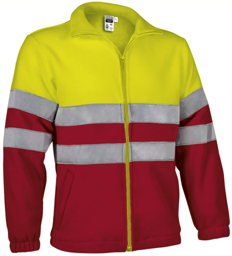 FPVAAIRAR Υψηλής ορατότητας Fleece Jacket AIRPORT - Fluo Κίτρινο-Lotto Κόκκινο