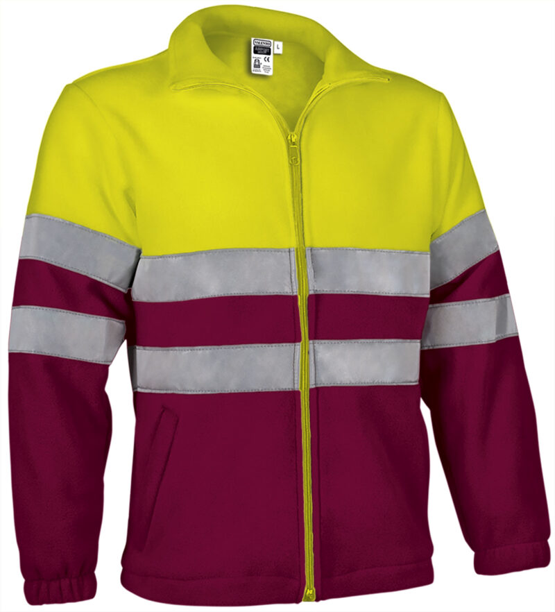 FPVAAIRAT Υψηλής ορατότητας Fleece Jacket AIRPORT - Fluo Κίτρινο-Μαόνι Μπορντό