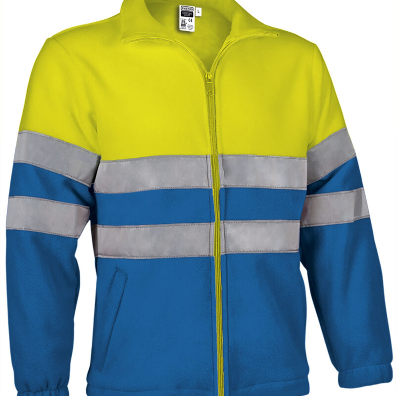 Υψηλής ορατότητας Fleece Jacket AIRPORT - Fluo Κίτρινο-Ρουά Μπλε