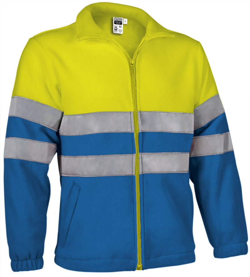 FPVAAIRAY Υψηλής ορατότητας Fleece Jacket AIRPORT - Fluo Κίτρινο-Ρουά Μπλε