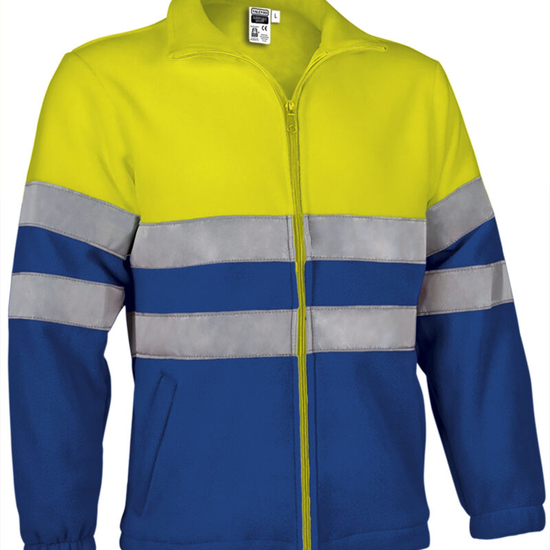 Υψηλής ορατότητας Fleece Jacket AIRPORT - Fluo Κίτρινο-Bluish Μπλε