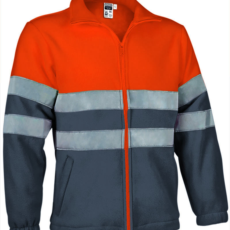 Υψηλής ορατότητας Fleece Jacket AIRPORT - Fluo Πορτοκαλί-Charcoal Γκρι