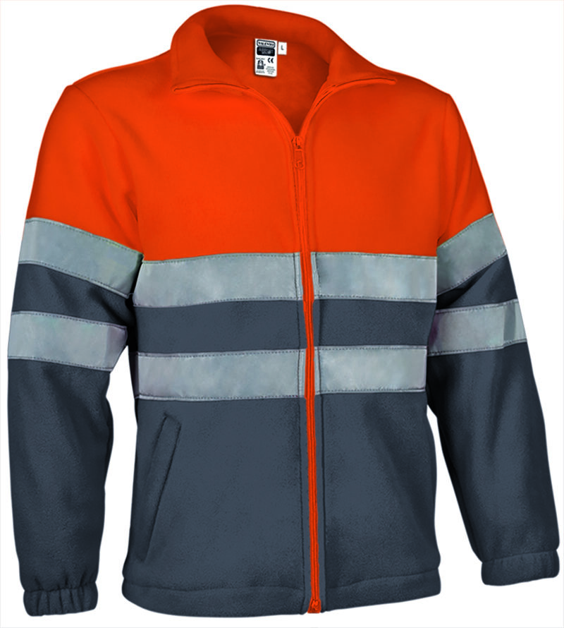 FPVAAIRNG Υψηλής ορατότητας Fleece Jacket AIRPORT - Fluo Πορτοκαλί-Charcoal Γκρι