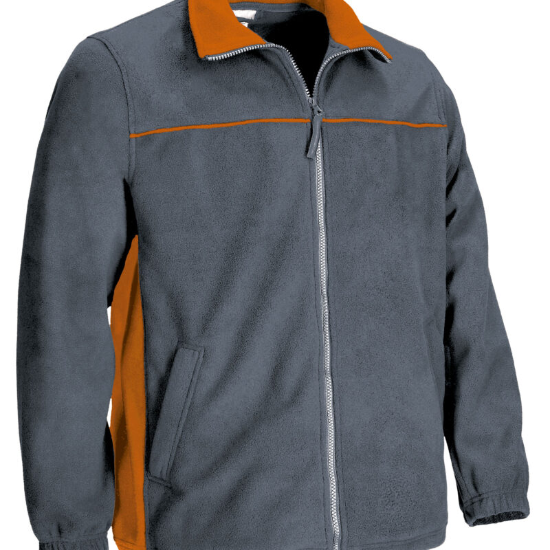 Fleece Jacket THUNDER - Cement Γκρι-Party Πορτοκαλί