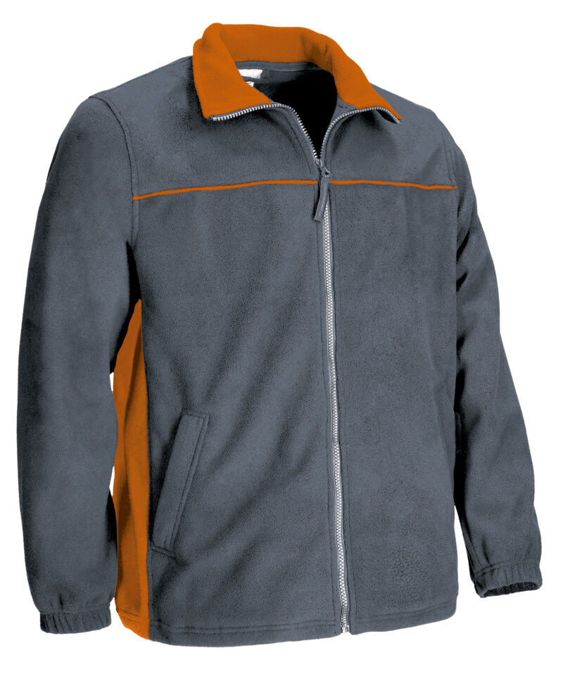 Fleece Jacket THUNDER - Cement Γκρι-Party Πορτοκαλί