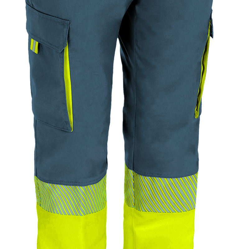 PAVAABEAC Υψηλής ορατότητας Trousers ABERDEEN - Fluo Κίτρινο-Cement Γκρι