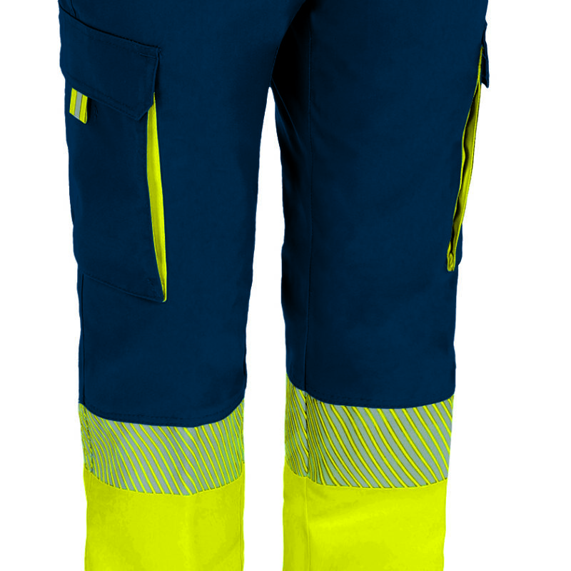 PAVAABEAM Υψηλής ορατότητας Trousers ABERDEEN - Fluo Κίτρινο-Orion Μπλε σκούρο Μπλε