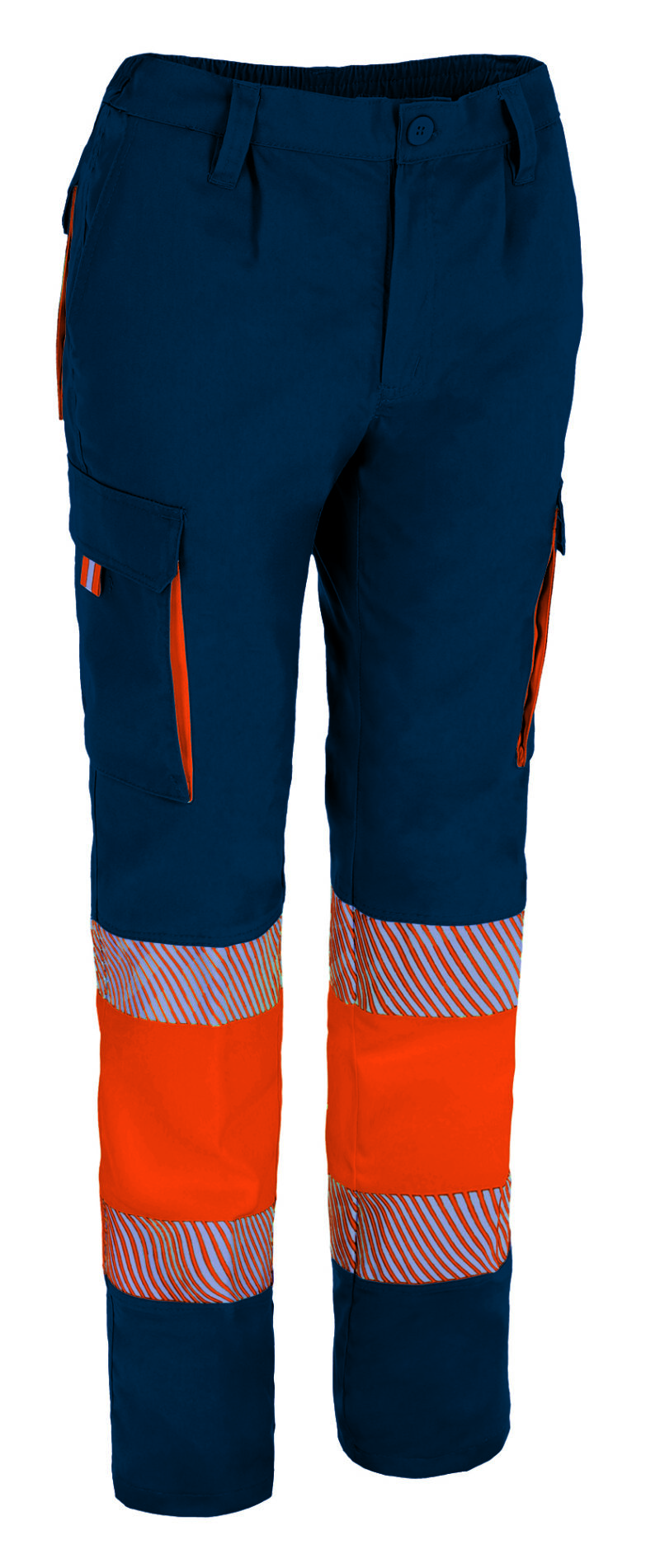 PAVAABENM Υψηλής ορατότητας Trousers ABERDEEN - Fluo Πορτοκαλί-Orion Μπλε σκούρο Μπλε