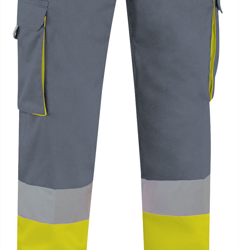 PAVAFACAG Υψηλής ορατότητας Trousers FACTORY - Fluo Κίτρινο-Cement Γκρι