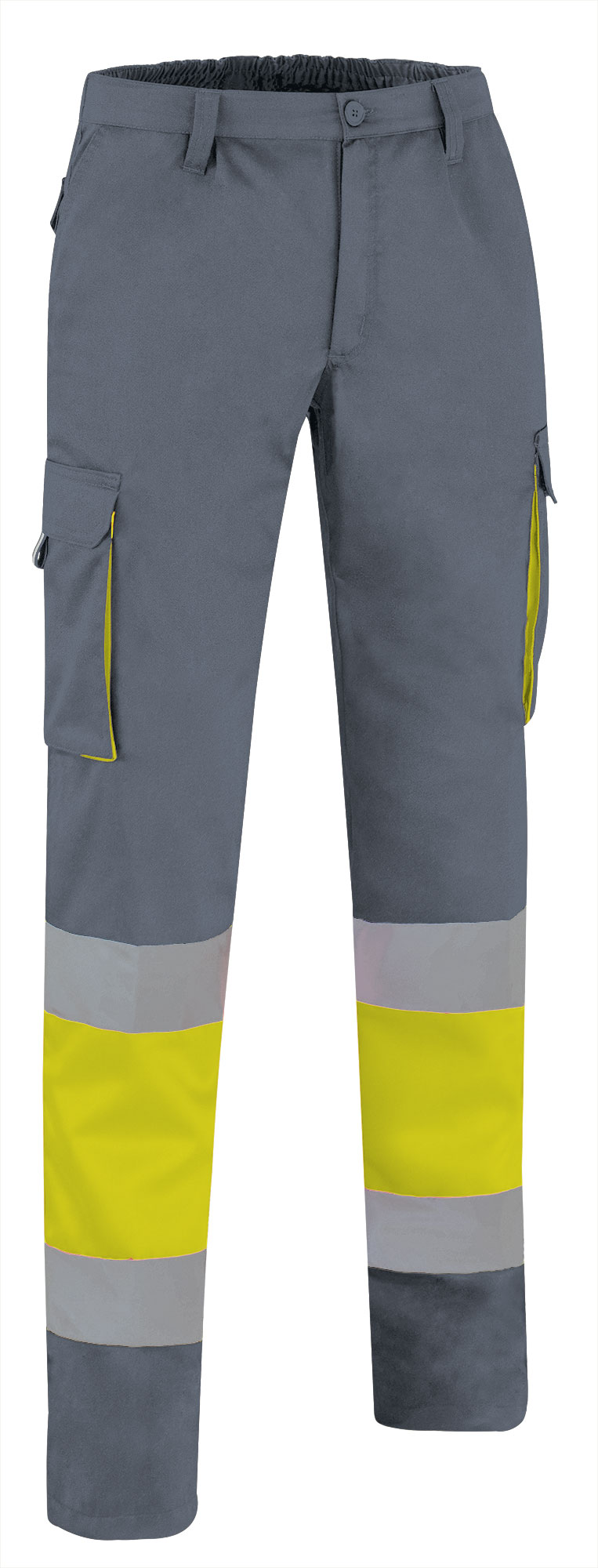 PAVAFACAG Υψηλής ορατότητας Trousers FACTORY - Fluo Κίτρινο-Cement Γκρι