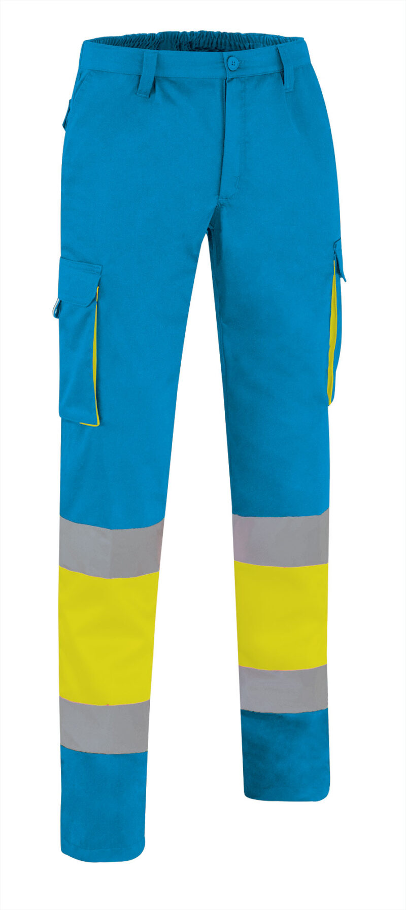 PAVAFACAL Υψηλής ορατότητας Trousers FACTORY - Fluo Κίτρινο-Τροπικό Μπλε
