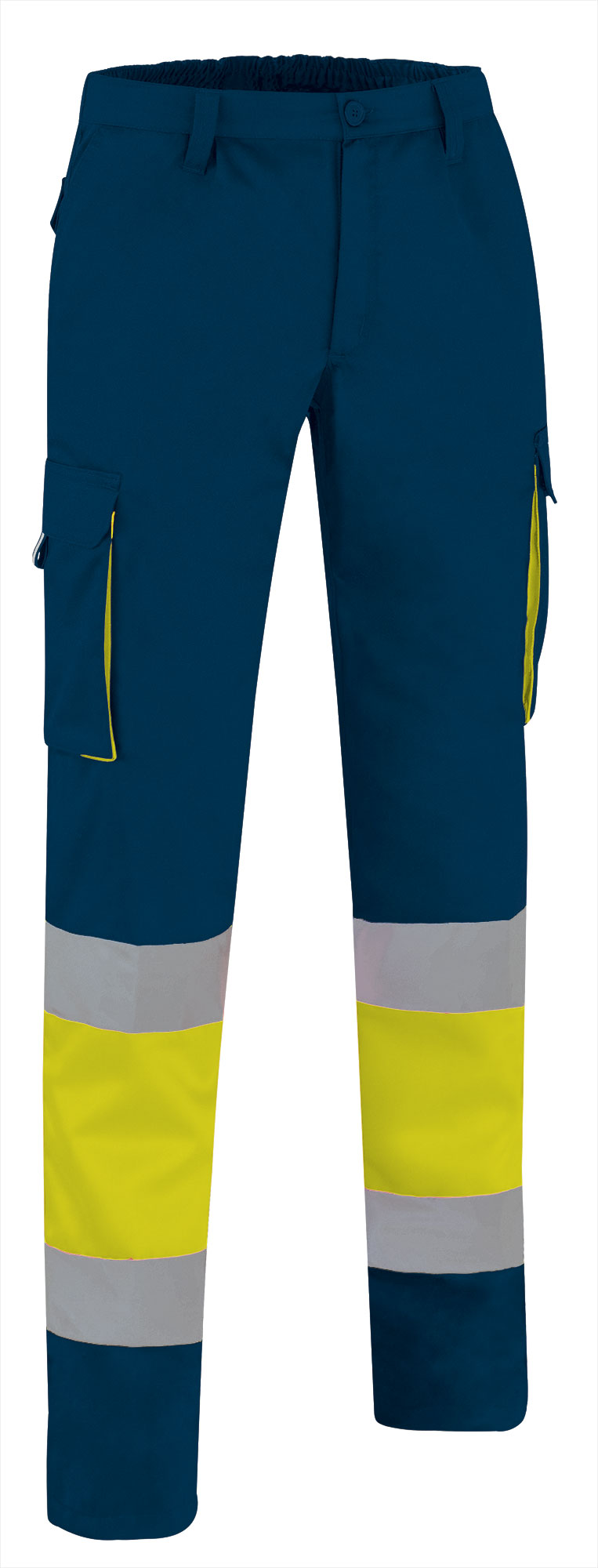 PAVAFACAM Υψηλής ορατότητας Trousers FACTORY - Fluo Κίτρινο-Orion Μπλε σκούρο Μπλε