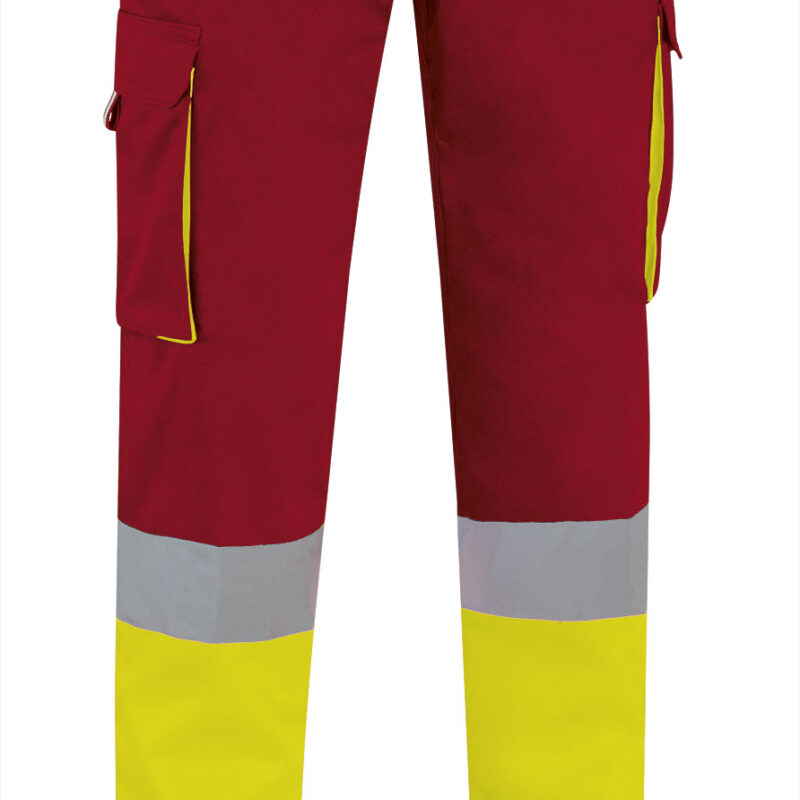 PAVAFACAR Υψηλής ορατότητας Trousers FACTORY - Fluo Κίτρινο-Lotto Κόκκινο