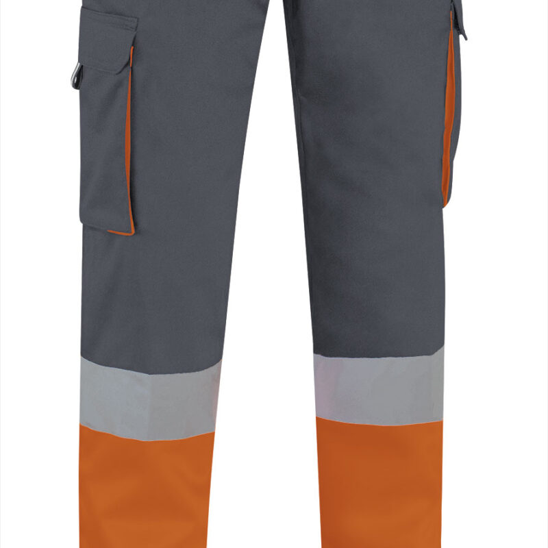 PAVAFACNG Υψηλής ορατότητας Trousers FACTORY - Fluo Πορτοκαλί-Charcoal Γκρι