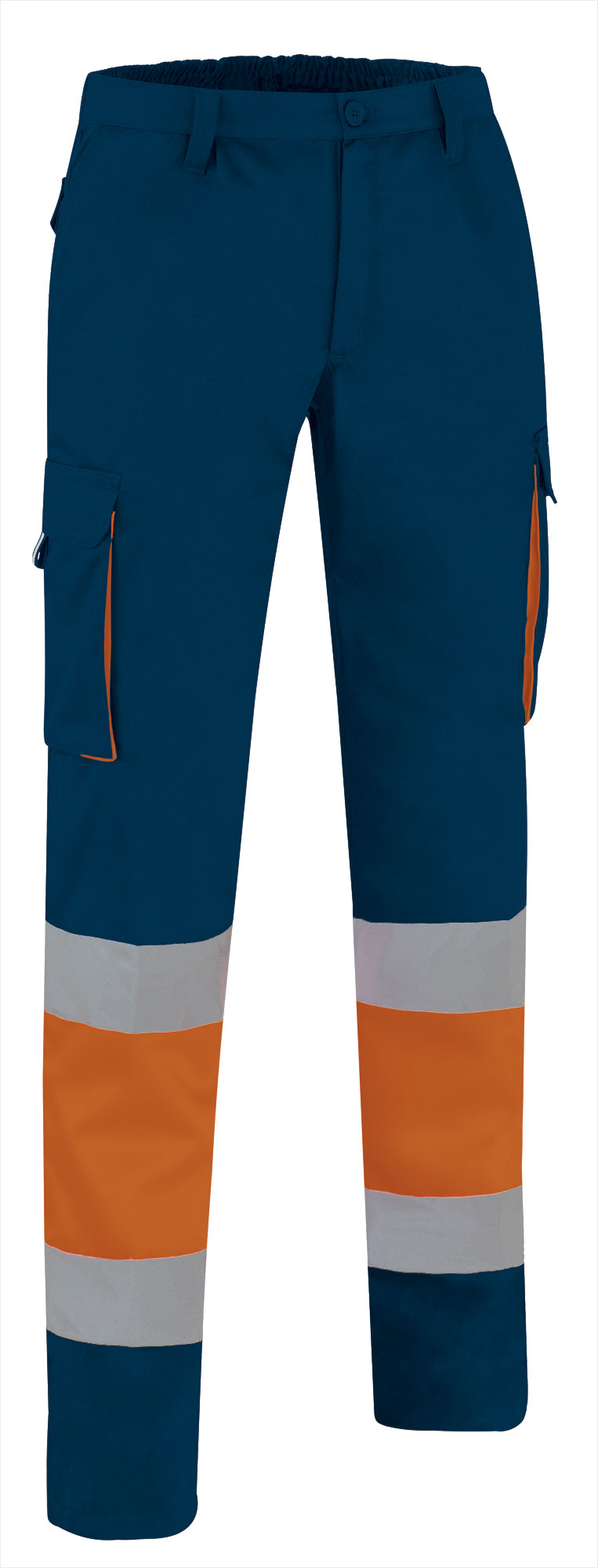 PAVAFACNM Υψηλής ορατότητας Trousers FACTORY - Fluo Πορτοκαλί-Orion Μπλε σκούρο Μπλε