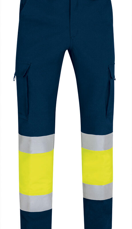 PAVARIGAM Υψηλής ορατότητας Trousers RIGEL - Fluo Κίτρινο-Orion Μπλε σκούρο Μπλε
