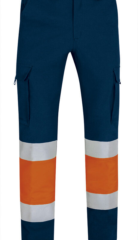 PAVARIGNM Υψηλής ορατότητας Trousers RIGEL - Fluo Πορτοκαλί-Orion Μπλε σκούρο Μπλε