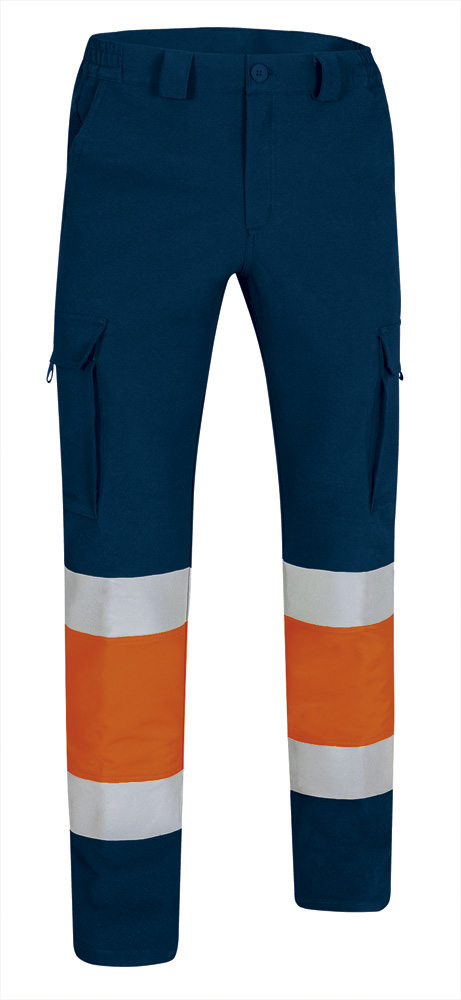 PAVARIGNM Υψηλής ορατότητας Trousers RIGEL - Fluo Πορτοκαλί-Orion Μπλε σκούρο Μπλε