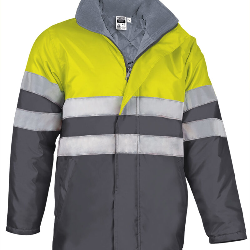 PKVATRAAG Υψηλής ορατότητας Parka TRAFFIC - Fluo Κίτρινο-Charcoal Γκρι