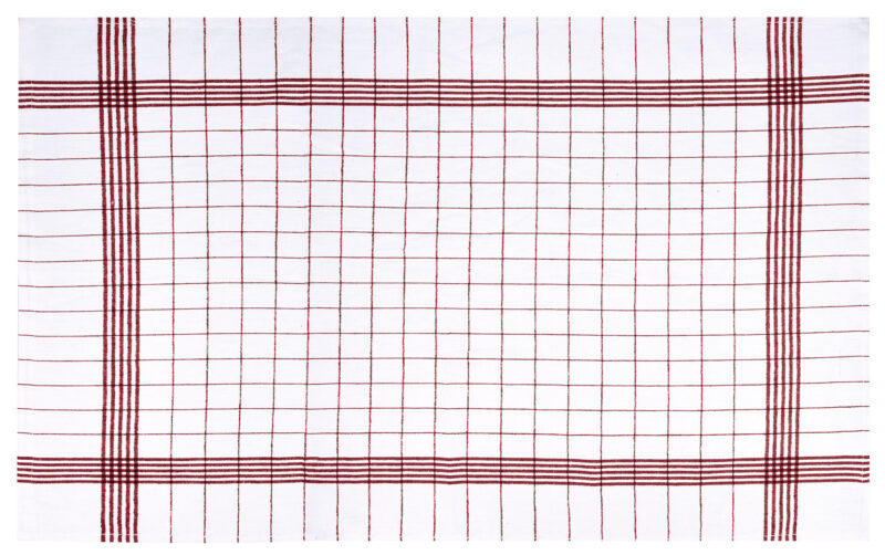PLVAKITBR Kitchen Towel KITCHEN - Λευκό-Lotto Κόκκινο