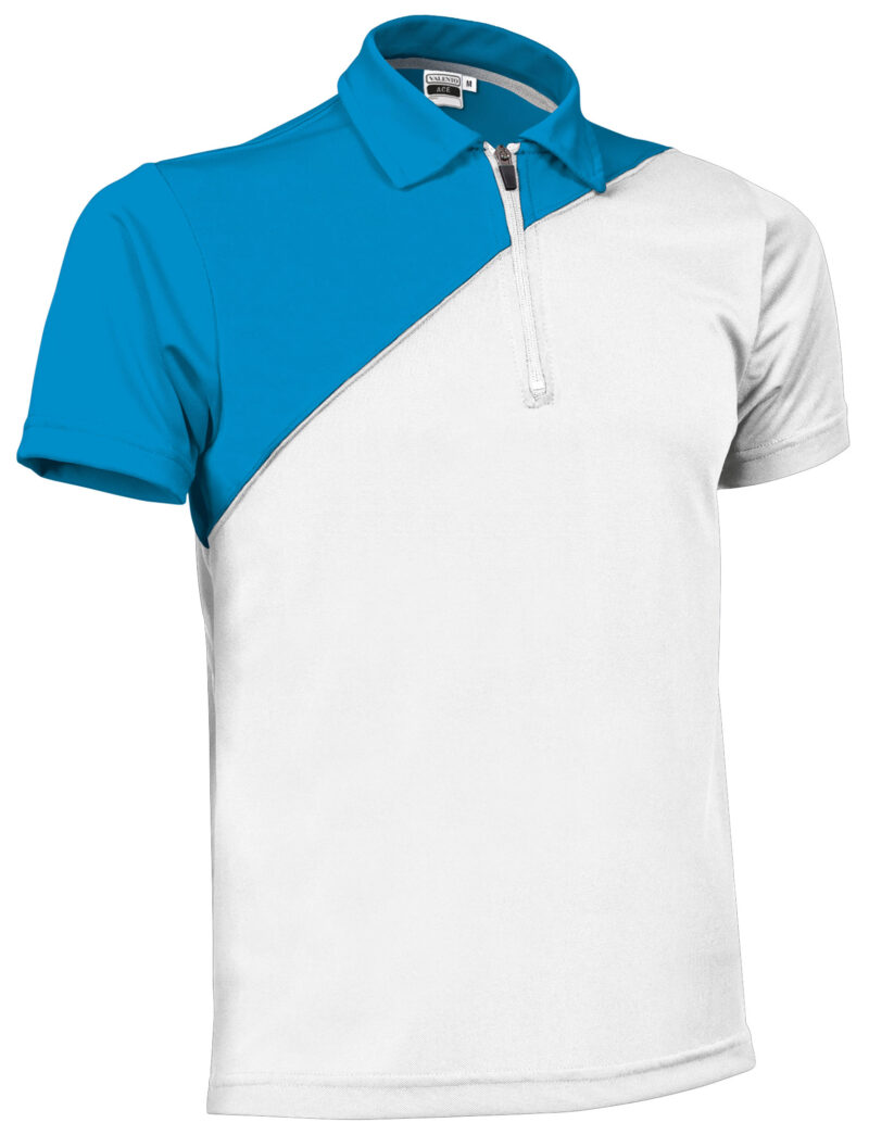 POVAACEBT Κοντομάνικο Polo Shirt ACE - Λευκό-Τροπικό Μπλε