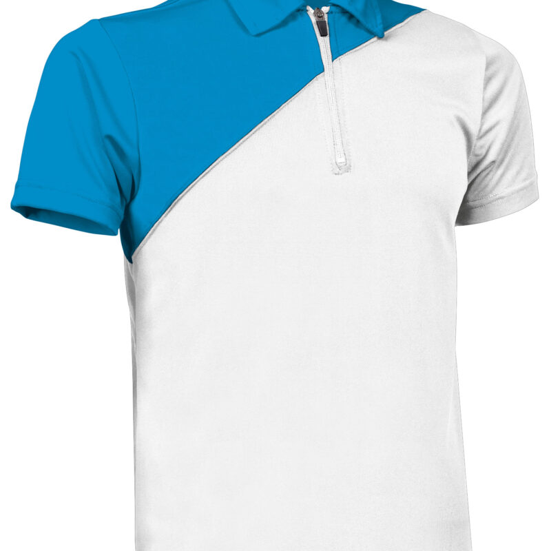 POVAACEBT Κοντομάνικο Polo Shirt ACE - Λευκό-Τροπικό Μπλε