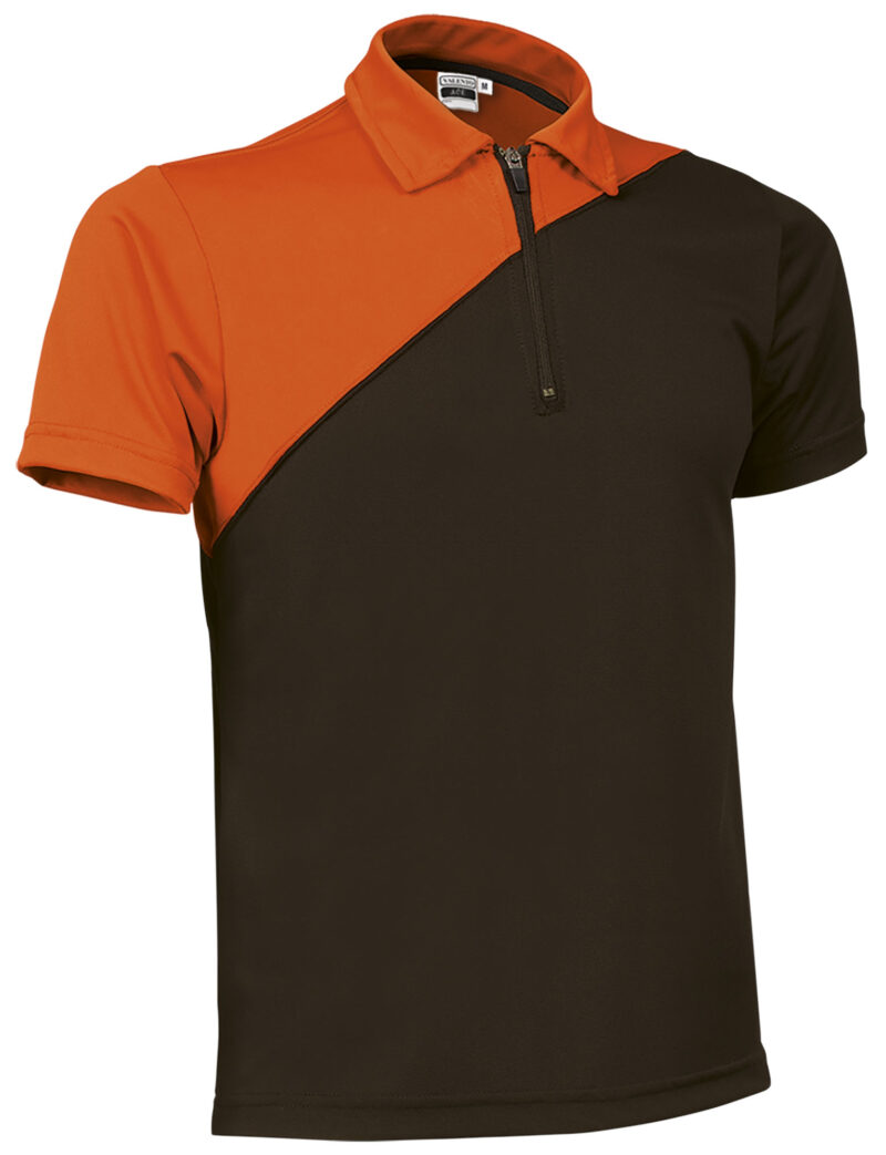 POVAACENN Κοντομάνικο Polo Shirt ACE - Μαύρο-Fluo Πορτοκαλί