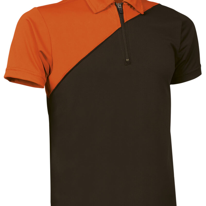 Κοντομάνικο Polo Shirt ACE - Μαύρο-Fluo Πορτοκαλί