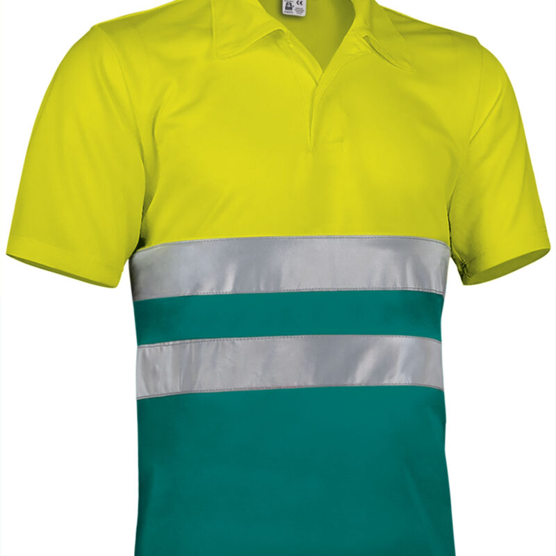 Υψηλής ορατότητας S/S Polo Shirt BUILD - Fluo Κίτρινο-Amazon Πράσινο